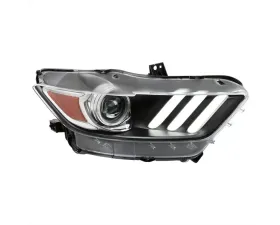 Spec-D LED Strip Xenon HID Projector Headlights - Passenger Side Only (Matte Black Housing/Clear Lens) Ford Mustang | Shelby 2015-2020