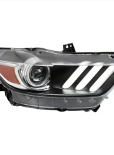 Spec-D LED Strip Xenon HID Projector Headlights - Passenger Side Only (Matte Black Housing/Clear Lens) Ford Mustang | Shelby 2015-2020                                     - 2LHP-MST15JM-R-RO - Image 10
