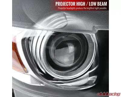 Spec-D LED Strip Xenon HID Projector Headlights - Passenger Side Only (Matte Black Housing/Clear Lens) Ford Mustang | Shelby 2015-2020 - 2LHP-MST15JM-R-RO