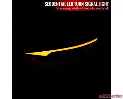 Spec-D Switchback Sequential LED Turn Signal Projector Headlights (Matte Black Housing/Clear Lens) Ford Mustang 2015-2022 - 2LHP-MST15JM-SQ-RS