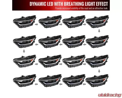 Spec-D Switchback Sequential LED Turn Signal Projector Headlights (Matte Black Housing/Clear Lens) Ford Mustang 2015-2022 - 2LHP-MST15JM-SQ-RS