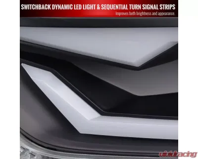 Spec-D Switchback Sequential LED Turn Signal Projector Headlights (Matte Black Housing/Clear Lens) Ford Mustang 2015-2022 - 2LHP-MST15JM-SQ-RS