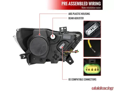 Spec-D Switchback Sequential LED Turn Signal Projector Headlights (Matte Black Housing/Clear Lens) Ford Mustang 2015-2022 - 2LHP-MST15JM-SQ-RS