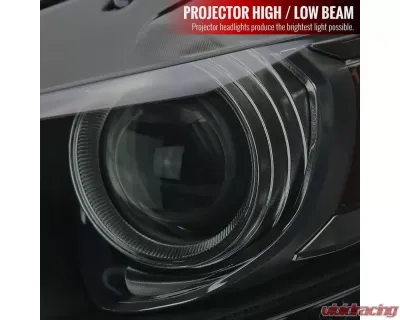 Spec-D LED Strip Xenon HID Projector Headlights (Black Housing/Smoke Lens) Ford Mustang | Shelby 2015-2020 - 2LHP-MST15SM-RO