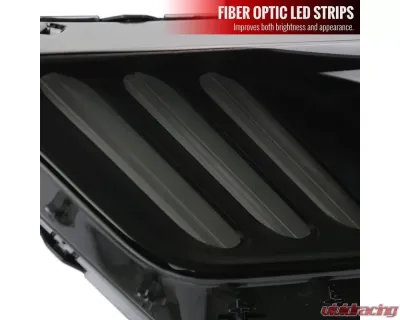 Spec-D LED Strip Xenon HID Projector Headlights (Black Housing/Smoke Lens) Ford Mustang | Shelby 2015-2020 - 2LHP-MST15SM-RO