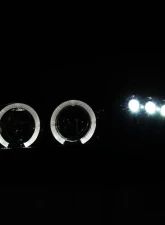Spec-D Dual Halo Projector Headlights (Glossy Black Housing/Smoke Lens) Ford Mustang 1994-1998                                     - 2LHP-MST94G-TM - Image 2