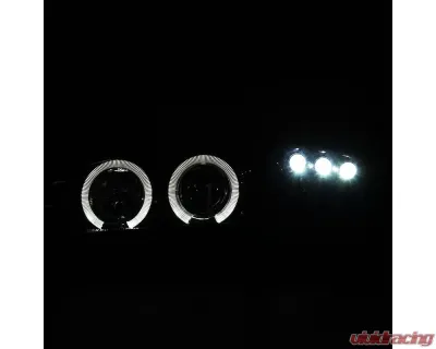 Spec-D Dual Halo Projector Headlights (Glossy Black Housing/Smoke Lens) Ford Mustang 1994-1998 - 2LHP-MST94G-TM