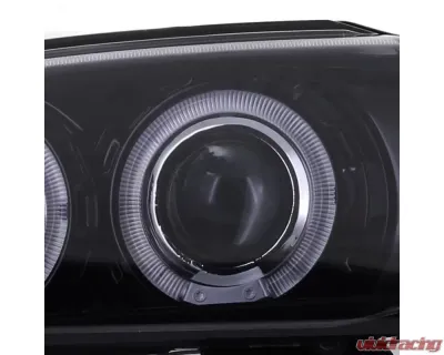 Spec-D Dual Halo Projector Headlights (Glossy Black Housing/Smoke Lens) Ford Mustang 1994-1998 - 2LHP-MST94G-TM