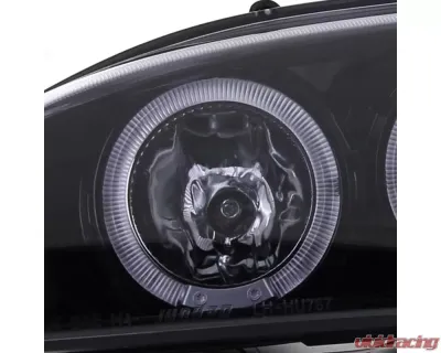 Spec-D Dual Halo Projector Headlights (Glossy Black Housing/Smoke Lens) Ford Mustang 1994-1998 - 2LHP-MST94G-TM