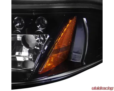 Spec-D Dual Halo Projector Headlights (Glossy Black Housing/Smoke Lens) Ford Mustang 1994-1998 - 2LHP-MST94G-TM