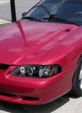 Spec-D Dual Halo Projector Headlights (Glossy Black Housing/Smoke Lens) Ford Mustang 1994-1998                                     - 2LHP-MST94G-TM - Image 10