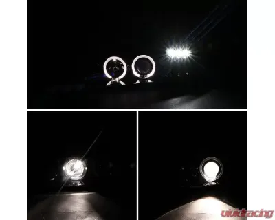 Spec-D Dual Halo V2 Projector Headlights (Glossy Black Housing/Smoke Lens) Ford Mustang 1994-1998 - 2LHP-MST94G-V2-TM