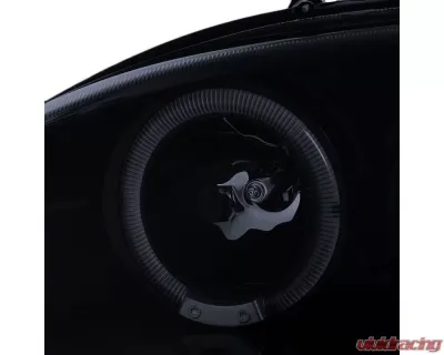 Spec-D Dual Halo V2 Projector Headlights (Glossy Black Housing/Smoke Lens) Ford Mustang 1994-1998 - 2LHP-MST94G-V2-TM