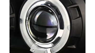 Spec-D Dual Halo Projector Headlights (Matte Black Housing/Clear Lens) Ford Mustang 1994-1998                                     - 2LHP-MST94JM-TM - Image 3