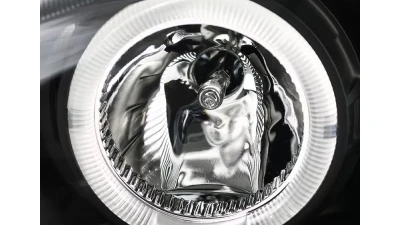 Spec-D Dual Halo Projector Headlights (Matte Black Housing/Clear Lens) Ford Mustang 1994-1998                                     - 2LHP-MST94JM-TM - Image 4