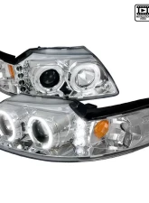 Spec-D Dual Halo Projector Headlights (Chrome Housing/Clear Lens) Ford Mustang 1999-2004                                     - 2LHP-MST99-TM - Image 10