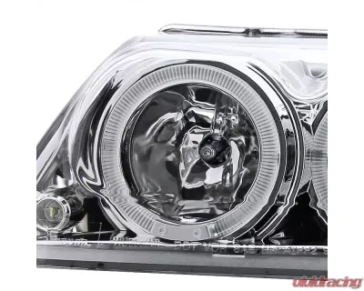 Spec-D Dual Halo Projector Headlights (Chrome Housing/Clear Lens) Ford Mustang 1999-2004 - 2LHP-MST99-TM