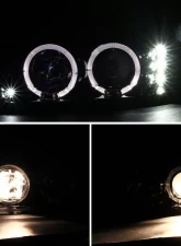 Spec-D Dual Halo Projector Headlights (Jet Black Housing/Clear Lens) Ford Mustang 1999-2004                                     - 2LHP-MST99BK-TM - Image 2