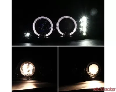Spec-D Dual Halo Projector Headlights (Jet Black Housing/Clear Lens) Ford Mustang 1999-2004 - 2LHP-MST99BK-TM