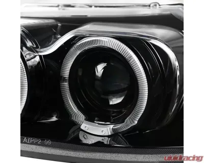 Spec-D Dual Halo Projector Headlights (Jet Black Housing/Clear Lens) Ford Mustang 1999-2004 - 2LHP-MST99BK-TM