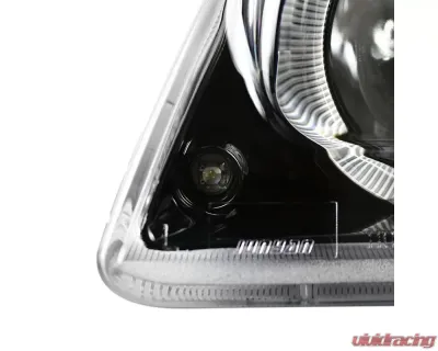 Spec-D Dual Halo Projector Headlights (Jet Black Housing/Clear Lens) Ford Mustang 1999-2004 - 2LHP-MST99BK-TM