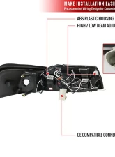 Spec-D Dual Halo Projector Headlights (Jet Black Housing/Clear Lens) Ford Mustang 1999-2004                                     - 2LHP-MST99BK-TM - Image 10
