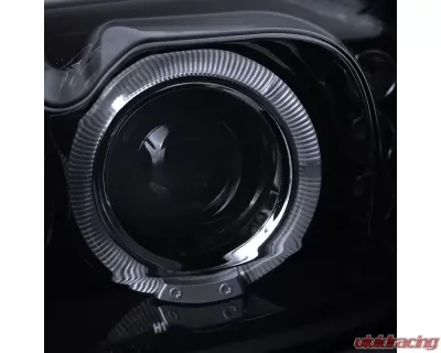 Spec-D Dual Halo Projector Headlights (Glossy Black Housing/Smoke Lens) Ford Mustang 1999-2004 - 2LHP-MST99G-TM