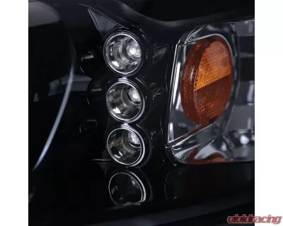 Spec-D Dual Halo Projector Headlights (Glossy Black Housing/Smoke Lens) Ford Mustang 1999-2004 - 2LHP-MST99G-TM