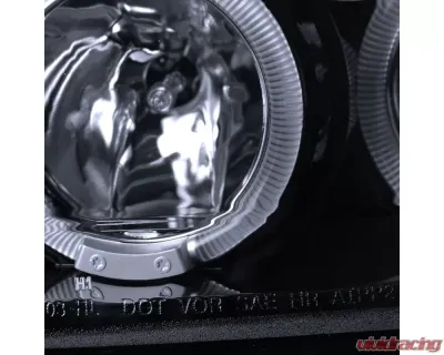 Spec-D Dual Halo Projector Headlights (Glossy Black Housing/Smoke Lens) Ford Mustang 1999-2004 - 2LHP-MST99G-TM