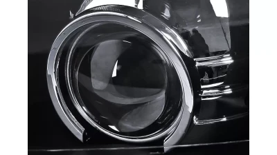 Spec-D Projector Headlights w/ Amber Reflectors (Matte Black Housing/Clear Lens) Ford Mustang 1999-2004                                     - 2LHP-MST99JM-RS - Image 2