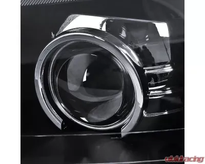 Spec-D Projector Headlights w/ Amber Reflectors (Matte Black Housing/Clear Lens) Ford Mustang 1999-2004 - 2LHP-MST99JM-RS