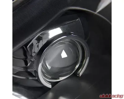 Spec-D Projector Headlights w/ Amber Reflectors (Matte Black Housing/Clear Lens) Ford Mustang 1999-2004 - 2LHP-MST99JM-RS