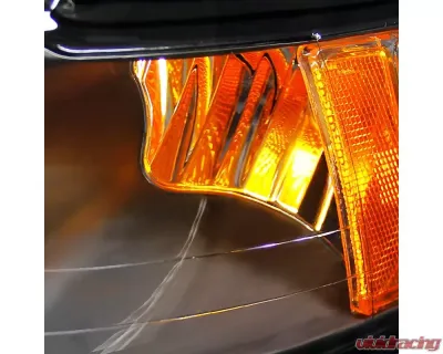 Spec-D Projector Headlights w/ Amber Reflectors (Matte Black Housing/Clear Lens) Ford Mustang 1999-2004 - 2LHP-MST99JM-RS