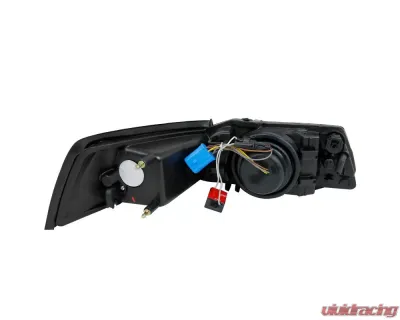 Spec-D Projector Headlights w/ Amber Reflectors (Matte Black Housing/Clear Lens) Ford Mustang 1999-2004 - 2LHP-MST99JM-RS