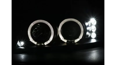 Spec-D Dual Halo Projector Headlights (Matte Black Housing/Clear Lens) Ford Mustang 1999-2004                                     - 2LHP-MST99JM-TM - Image 2