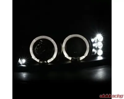 Spec-D Dual Halo Projector Headlights (Matte Black Housing/Clear Lens) Ford Mustang 1999-2004 - 2LHP-MST99JM-TM