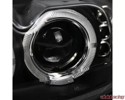 Spec-D Dual Halo Projector Headlights (Matte Black Housing/Clear Lens) Ford Mustang 1999-2004 - 2LHP-MST99JM-TM