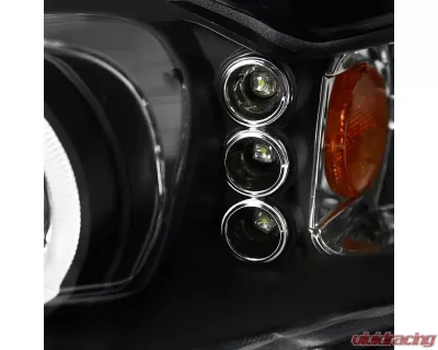 Spec-D Dual Halo Projector Headlights (Matte Black Housing/Clear Lens) Ford Mustang 1999-2004 - 2LHP-MST99JM-TM