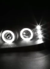 Spec-D Dual Halo V2 Projector Headlights (Matte Black Housing/Clear Lens) Ford Mustang 1999-2004                                     - 2LHP-MST99JM-V2-RS - Image 2