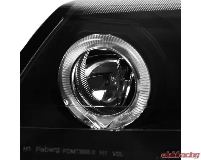 Spec-D Dual Halo V2 Projector Headlights (Matte Black Housing/Clear Lens) Ford Mustang 1999-2004 - 2LHP-MST99JM-V2-RS