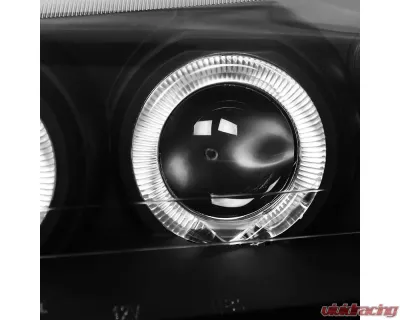 Spec-D Dual Halo V2 Projector Headlights (Matte Black Housing/Clear Lens) Ford Mustang 1999-2004 - 2LHP-MST99JM-V2-RS