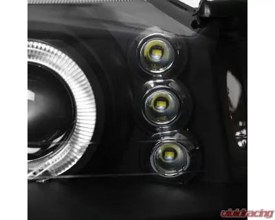Spec-D Dual Halo V2 Projector Headlights (Matte Black Housing/Clear Lens) Ford Mustang 1999-2004 - 2LHP-MST99JM-V2-RS