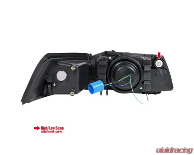 Spec-D Dual Halo V2 Projector Headlights (Matte Black Housing/Clear Lens) Ford Mustang 1999-2004 - 2LHP-MST99JM-V2-RS