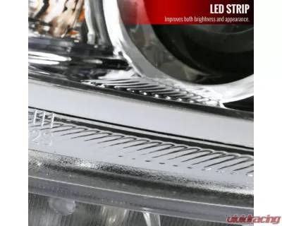 Spec-D Projector Headlights w/ LED Light Strip (Chrome Housing/Clear Lens) Mazda 3 2010-2013 - 2LHP-MZ310-TM