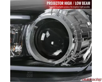 Spec-D Projector Headlights w/ LED Light Strip (Matte Black Housing/Clear Lens) Mazda 3 2010-2013 - 2LHP-MZ310JM-TM