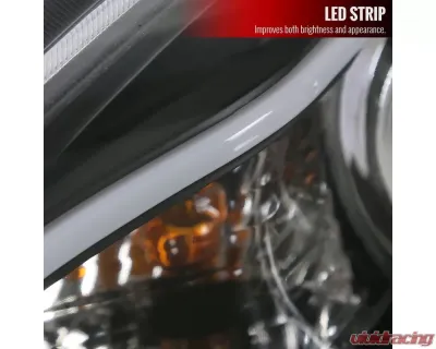 Spec-D Projector Headlights w/ LED Light Strip (Matte Black Housing/Clear Lens) Mazda 3 2010-2013 - 2LHP-MZ310JM-TM
