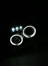 Spec-D Dual Halo Projector Headlights (Matte Black Housing/Clear Lens) Nissan Frontier | Pathfinder 2005-2008                                     - 2LHP-PATH05JM-TM - Image 2