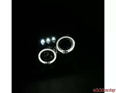 Spec-D Dual Halo Projector Headlights (Matte Black Housing/Clear Lens) Nissan Frontier | Pathfinder 2005-2008 - 2LHP-PATH05JM-TM