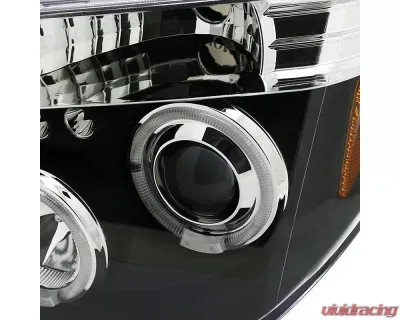 Spec-D Dual Halo Projector Headlights (Matte Black Housing/Clear Lens) Nissan Frontier | Pathfinder 2005-2008 - 2LHP-PATH05JM-TM