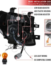 Spec-D Dual Halo Projector Headlights (Matte Black Housing/Clear Lens) Nissan Frontier | Pathfinder 2005-2008                                     - 2LHP-PATH05JM-TM - Image 9